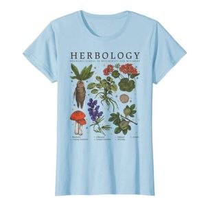 super cute unisex size small baby blue harry potter herbology t-shirt